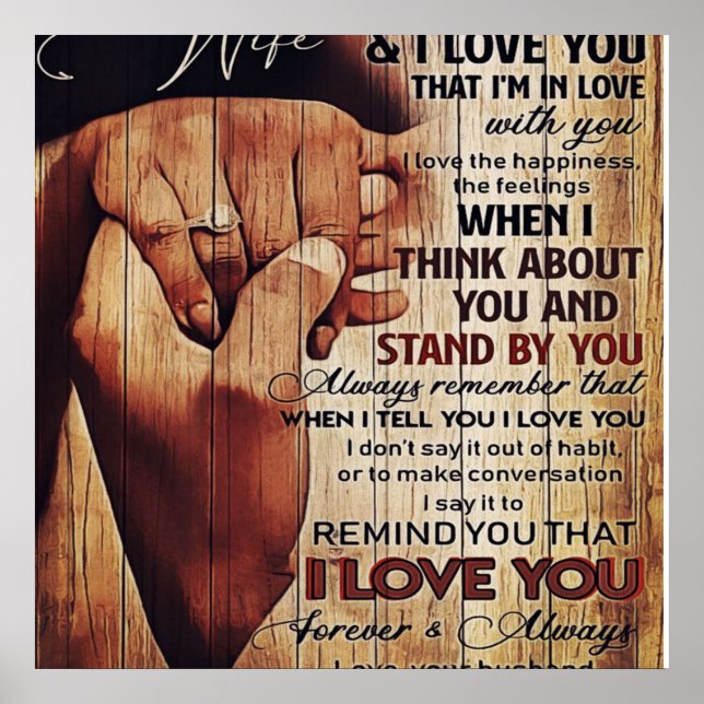 Adorable Letter To Wife, Lovely Gift, Poster (Front)