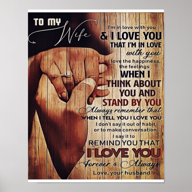 Adorable Letter To Wife, Lovely Gift, Poster (Front)