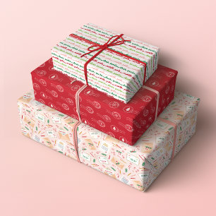 Adorable Letters to Santa Christmas Patterns Wrapping Paper Sheet