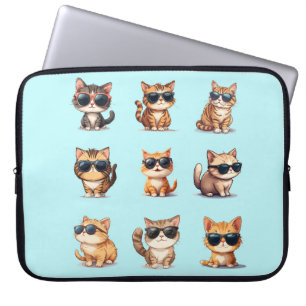 Adorable light Blue Cat Theme Electronics Bag