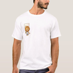 Adorable Lion Barber Character Illustration T-Shirt