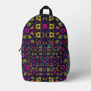 Adorable Lion Cub Sitting Portrait Illustration Printed Backpack