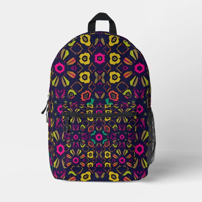Adorable Lion Cub Sitting Portrait Illustration Printed Backpack (Front)