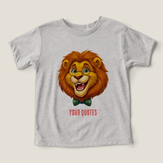 Adorable Lion Mascot with Bowtie Kids (Design Front)