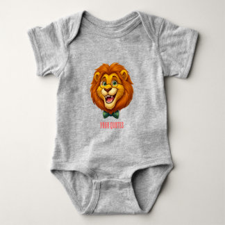 Adorable Lion Mascot with Bowtie Kids Baby Bodysuit