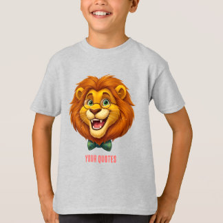 Adorable Lion Mascot with Bowtie Kids T-Shirt
