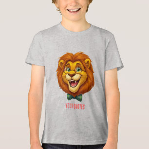 Adorable Lion Mascot with Bowtie Kids Tri-Blend Shirt
