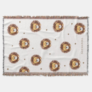 Adorable lion pattern nursery   throw blanket