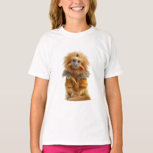 Adorable Lion Tamarin in Jacket Kids T-Shirt