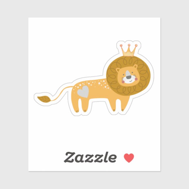 Adorable Lion with Crown and Heart Laptop (Sheet)