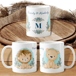Adorable Lions Mr. & Mrs. Personalised Monogram Coffee Mug