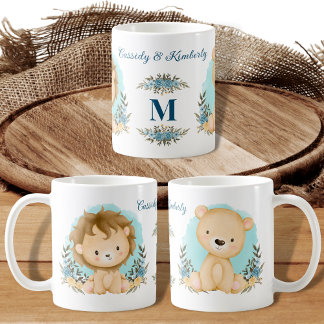 Adorable Lions Mr. & Mrs. Personalised Monogram Coffee Mug