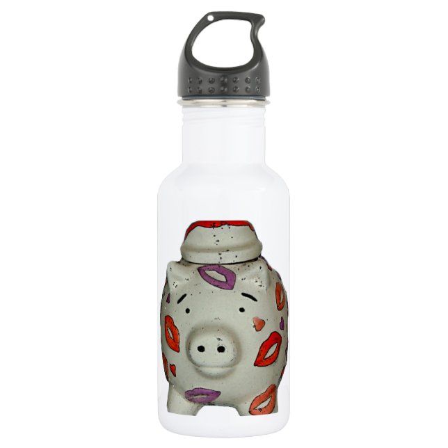 Adorable Lipstick Pig 532 Ml Water Bottle (Front)