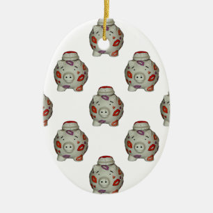 Adorable Lipstick Pig Ceramic Tree Decoration