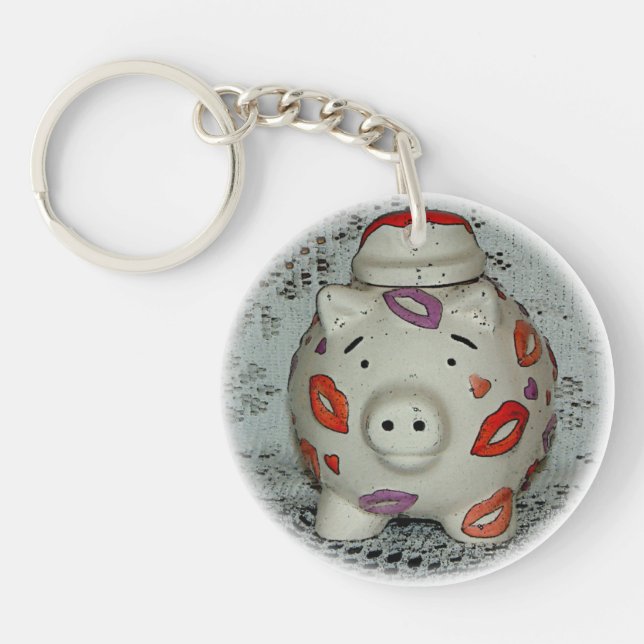 Adorable Lipstick Pig Key Ring (Front)