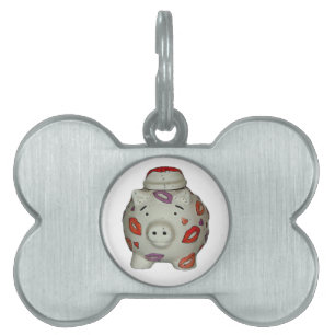 Adorable Lipstick Pig Pet Tag