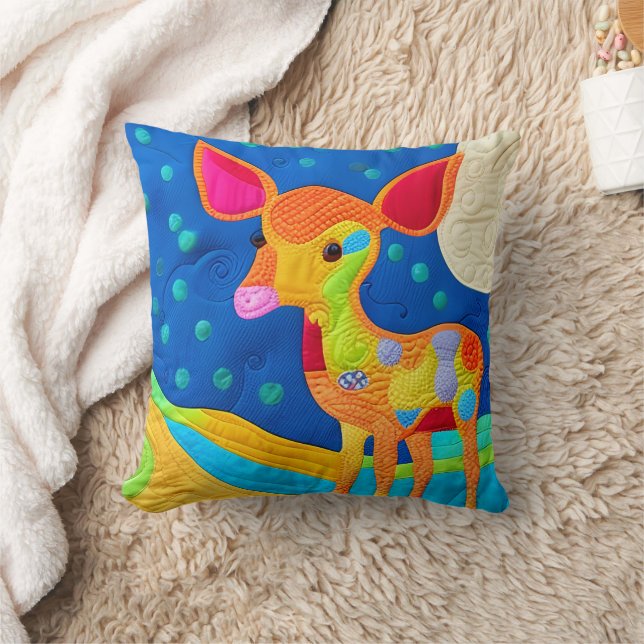 Adorable Little Baby Deer - Quilt-Like Design Cushion (Blanket)
