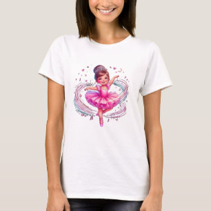 Adorable Little Ballerina Twirling in Magic Starli T-Shirt