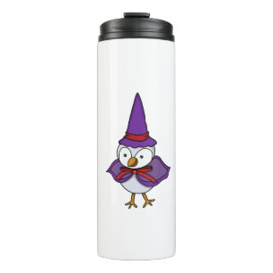 Adorable little bird wearing a wizard costume thermal tumbler