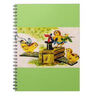 adorable little chick magician spiral notebook