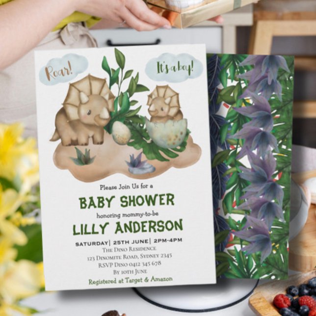 Adorable little Dinosaurs party! Roar! Baby Shower Invitation (Creator Uploaded)