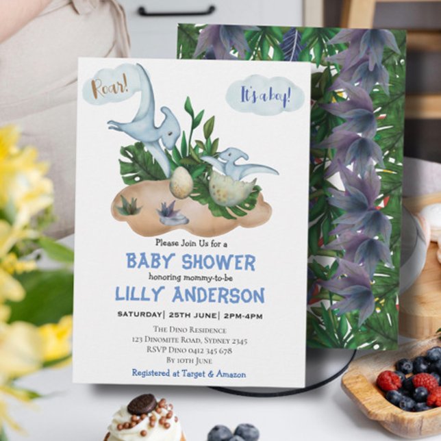 Adorable little Dinosaurs party! Roar! Baby Shower Invitation (Creator Uploaded)