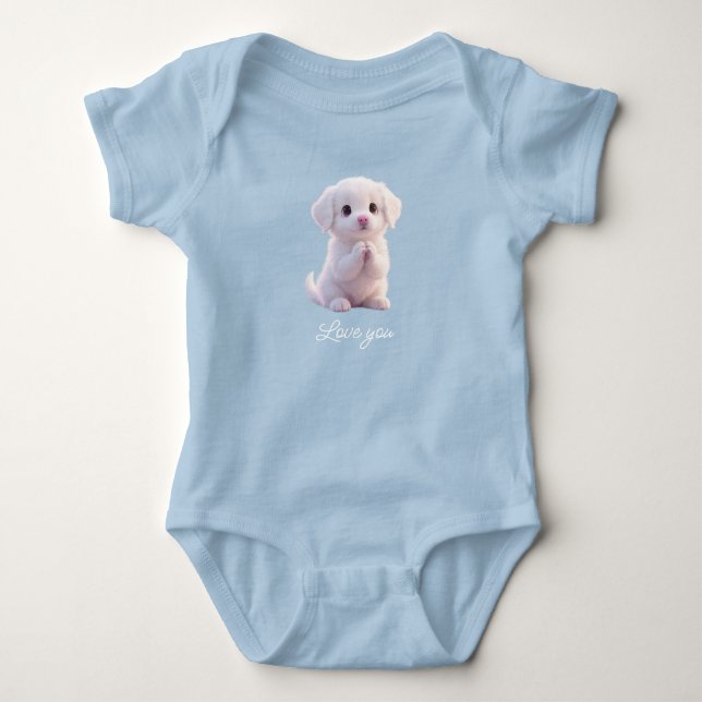 Adorable little dog baby bodysuit (Front)