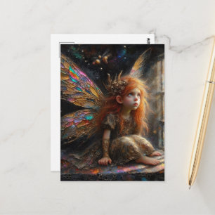 Adorable Little Fairy with Red Hair Postcard