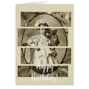 ADORABLE LITTLE GIRL WITH TEDDY BEAR DOLL 1900'S