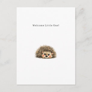 Adorable Little Hedgehog New Baby Card. Postcard