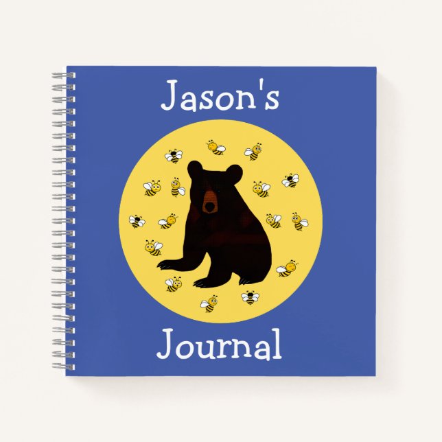 Adorable Little Honey Bee Bear Notebook (Front)