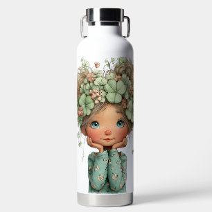ADORABLE LITTLE IRISH GIRL WITH BLONDE CURLY HAIR WATER BOTTLE