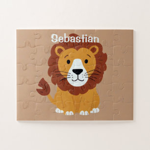 Adorable Little Lion Personalized Kids Jigsaw Puzzle