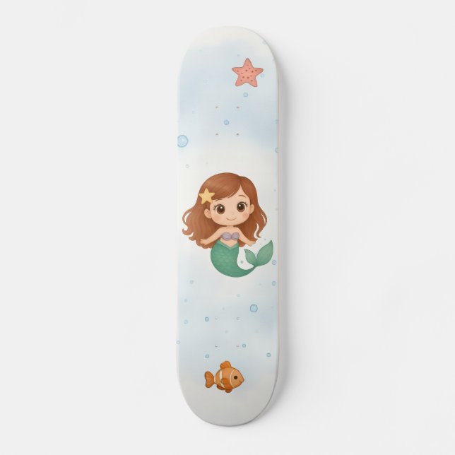 Adorable little mermaid kids skateboard (Front)