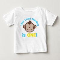 Adorable Little Mod Monkey Boys 1st Birthday Shirt