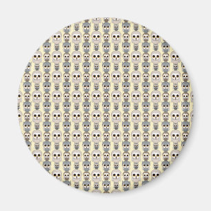 Adorable Little Owls Pattern on Light Yellow Magnet
