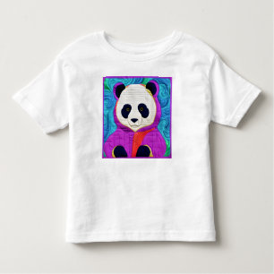 Adorable Little Panda - Quilt-Like Design Toddler T-Shirt
