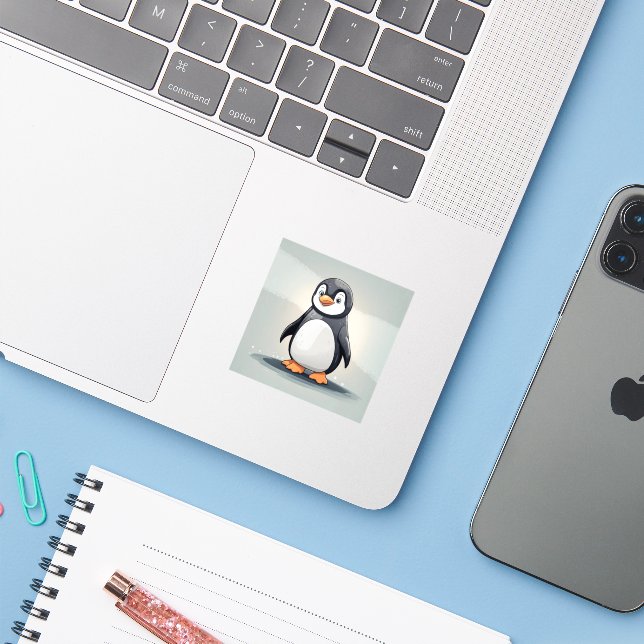Adorable little penguin (Laptop w/ iPhone)