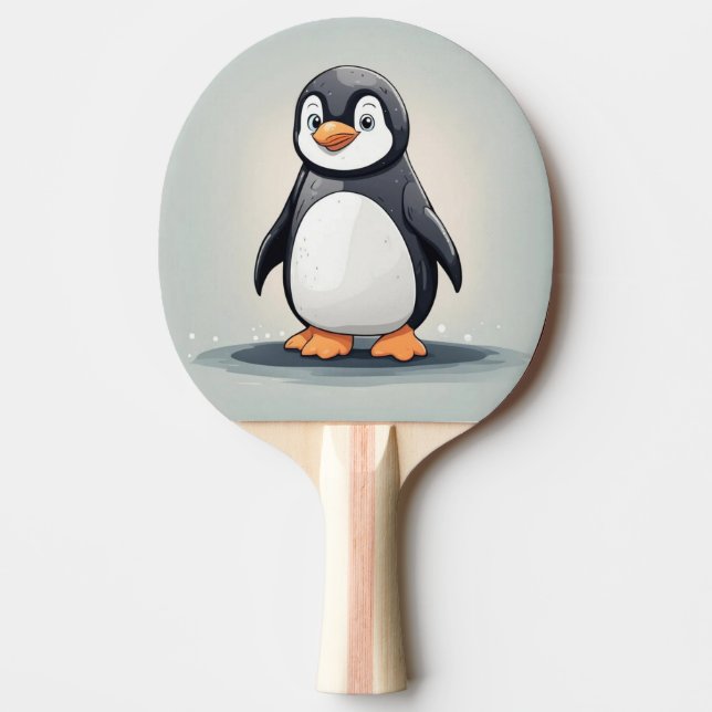 Adorable little penguin ping pong paddle (Front)