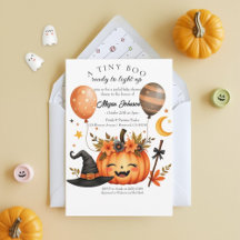 Adorable Little Pumpkin Boo Halloween Baby Shower