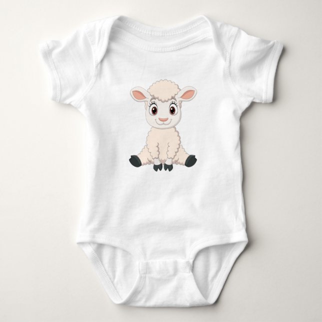 Adorable little sheep baby bodysuit (Front)