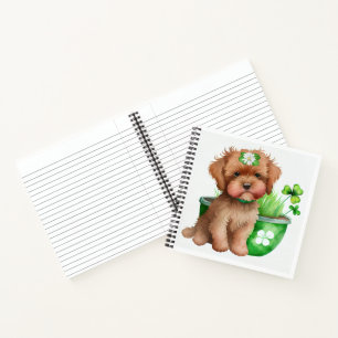 ADORABLE LITTLE WATERCOLOR FLUFFY PUPPY DOG NOTEBOOK