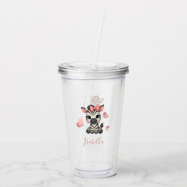 Adorable little zebra  acrylic tumbler (Back)