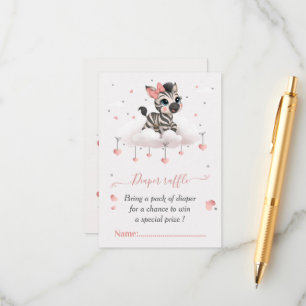 Adorable little zebra baby girl enclosure card