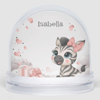 Adorable little zebra snowglobe