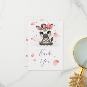 Adorable little zebra thank you card