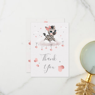 Adorable little zebra thank you card