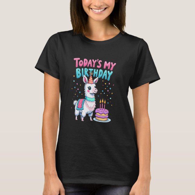 Adorable Llama Birthday T-Shirt (Front)