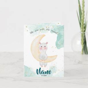 Adorable Llama Moon Baby Birth Announcement Card
