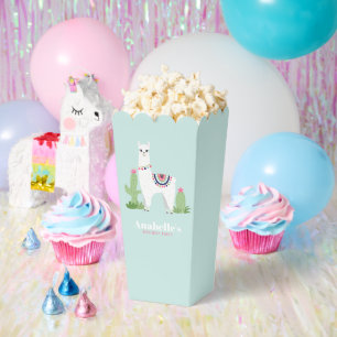 Adorable Llama Personalised Girls Birthday Party Favour Box